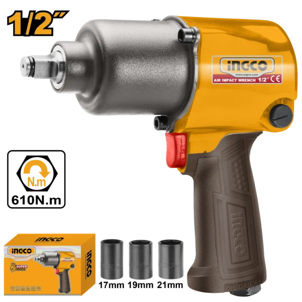 PISTOLA DE IMPACTO NEUMATICA 1/2" INGCO