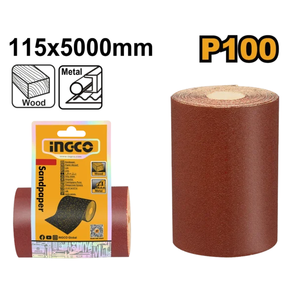LIJA EN ROLLO G100 11,5X500CM INGCO