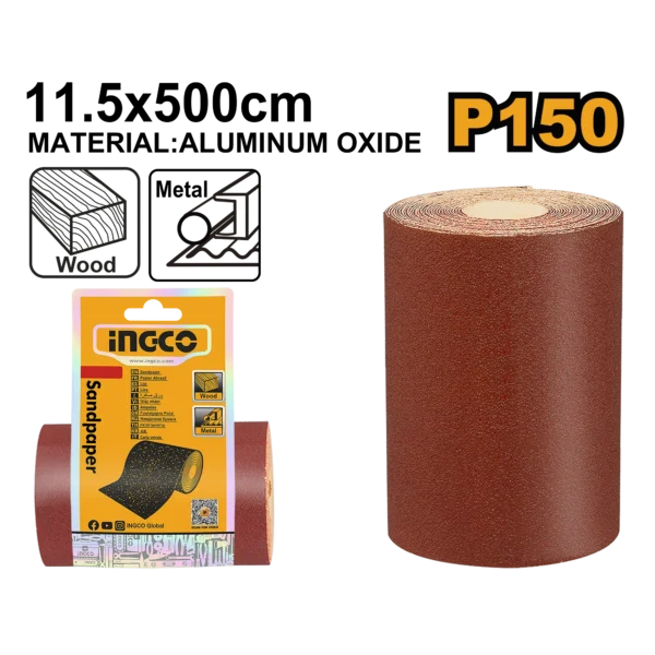 LIJA EN ROLLO G150 11,5X500CM INGCO