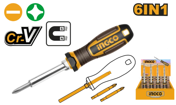 DESTORNILLADOR INTERCAMBIABLE 6 EN 1