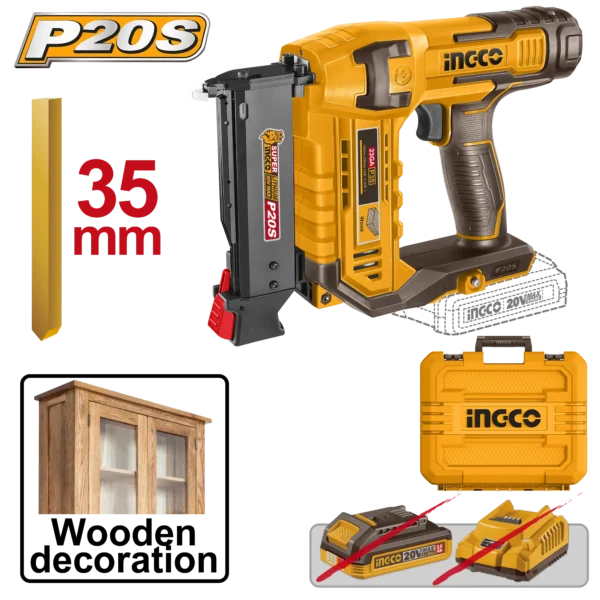 CLAVADORA INALAMBRICA DE IONES DE LITIO 10-35MM 20V INGCO