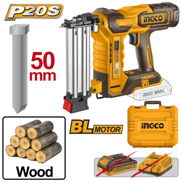 CLAVADORA INALAMBRICA DE IONES DE LITIO 50MM 20V INGCO