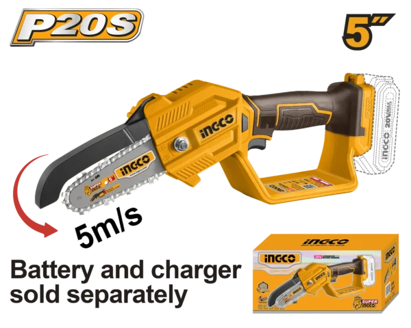 MOTOSIERRA DE IONES DE LITIO 5"" 20V INGCO