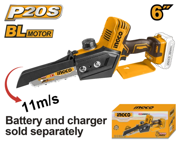 MOTOSIERRA DE IONES DE LITIO 6"" BL 20V INGCO