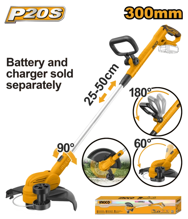 CORTADORA DE HIERBA 300MM 20V INGCO