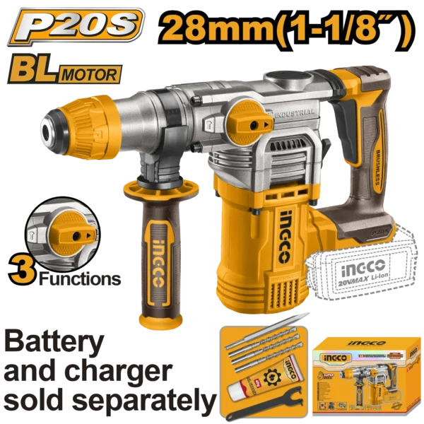 ROTOMARTILLO INALAMBRICO 4,5J BL 20V INGCO