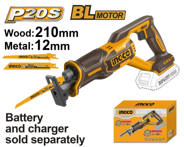 SIERRA DE SABLE INALAMBRICA 12/210MM 20V 2800RPM INGCO