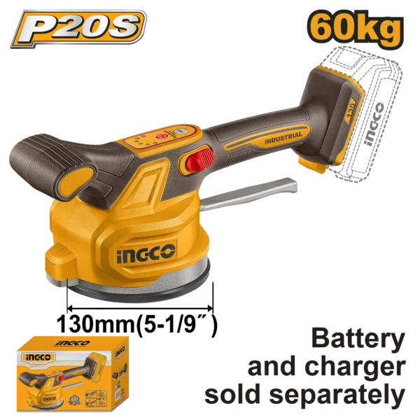 MAQUINA VIBRADORA PARA CERAMICA 60KG 130MM 20V INGCO