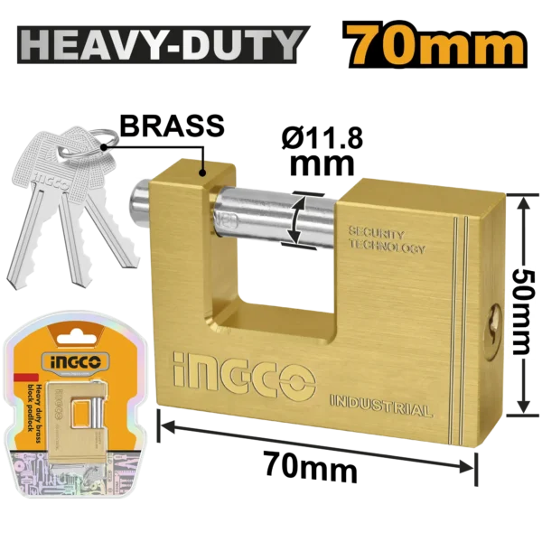 CANDADO DE BLOQUE 70MM INGCO