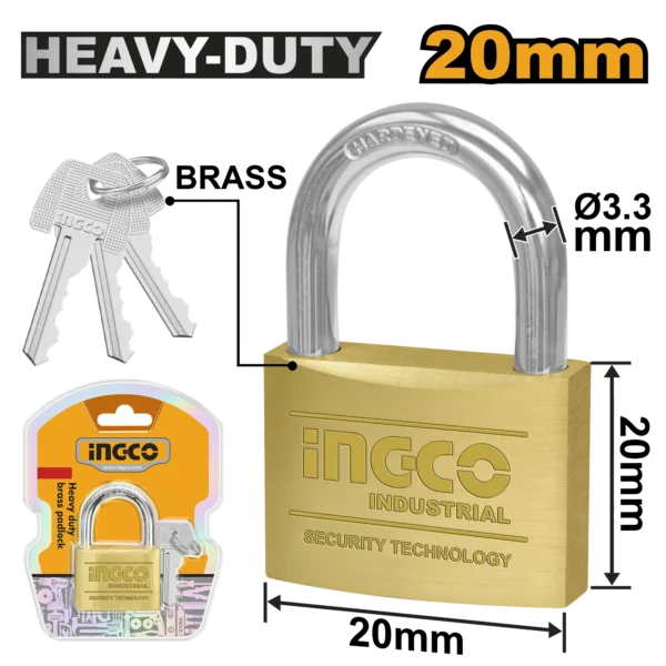 CANDADO DE LATON 20MM INGCO