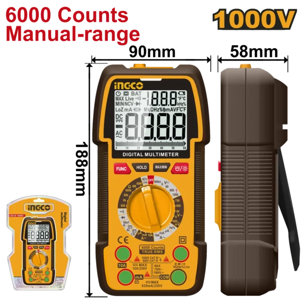 MULTIMETRO DIGITAL 6000. CUENTAS INGCO