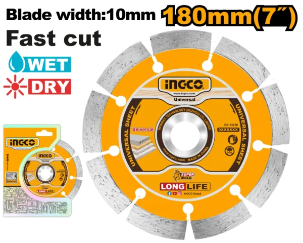 DISCO DIAMANTE SEGMENTADO 7" PROFESIONAL INGCO