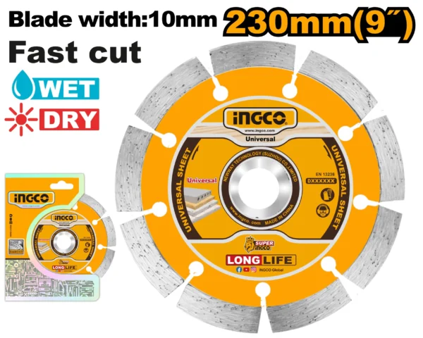 DISCO DIAMANTE SEGMENTADO 9" PROFESIONAL INGCO