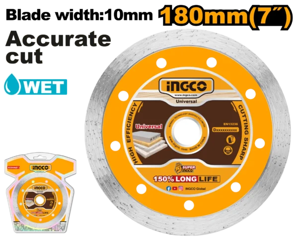 DISCO DIAMANTE CONTINUO 7" INDUSTRIAL INGCO
