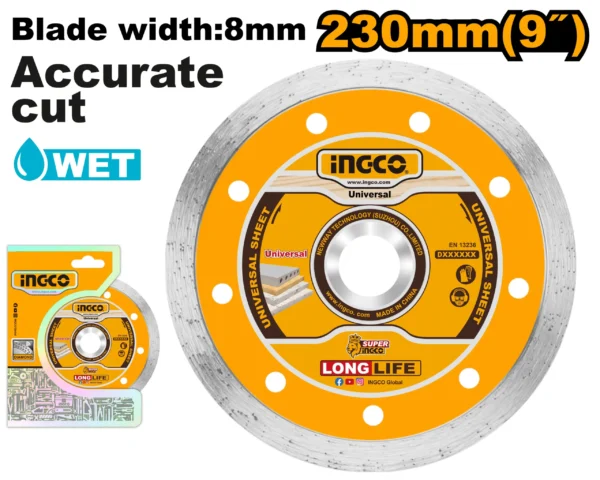 DISCO DIAMANTE CONTINUO 9" PROFESIONAL INGCO