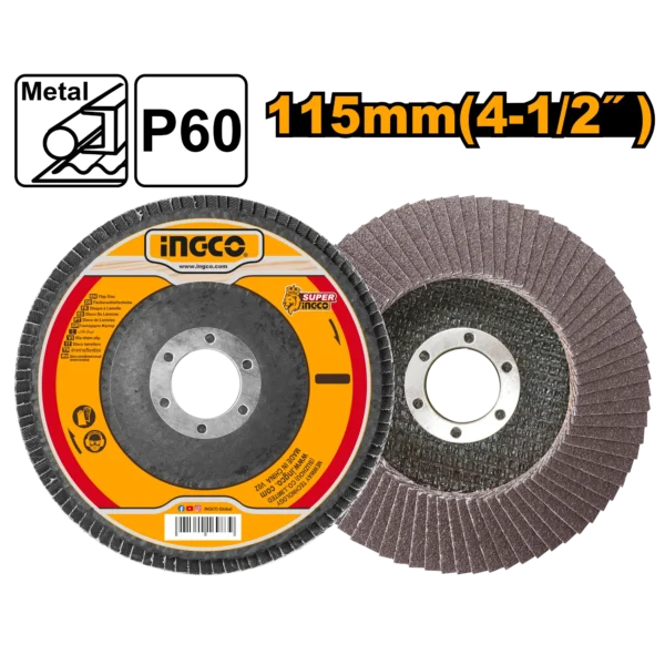 DISCO FLAP 115X22.2MM 4 1/2"X7/8" GRIT60 INGCO