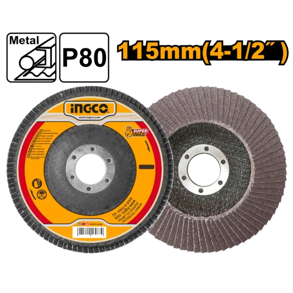 DISCO FLAP 115X22.2MM 4 1/2"X7/8" GRIT80 INGCO