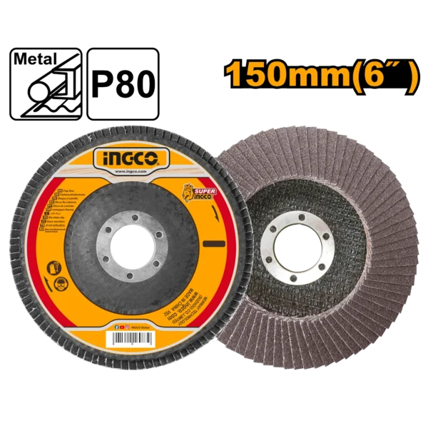 DISCO FLAP 150X22.2MM 6"X7/8" GRIT80 INGCO