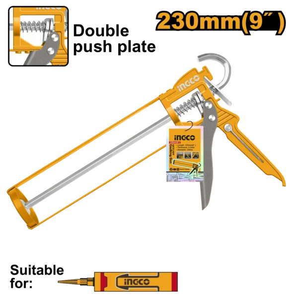 PISTOLA PARA SILICON METAL 9" INGCO