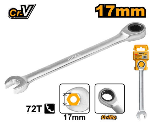 LLAVE MIXTA RATCHET 17MM INGCO