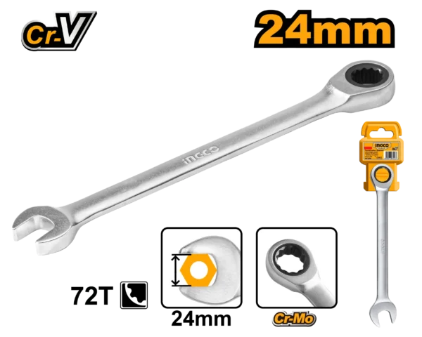 LLAVE MIXTA RATCHET 24MM INGCO