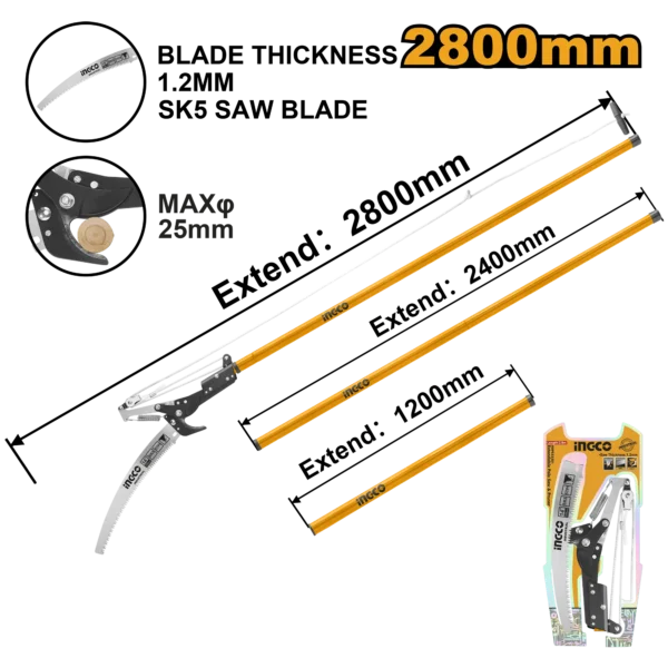 PODADORA Y SIERRA DE PERTIGA EXTENSIBLE INGCO