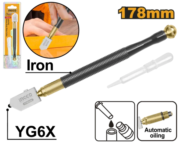 CORTADOR DE VIDRIO ACEITE 1PCS INGCO