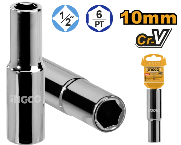 DADO LARGO 6PT. 10MM 1/2 INGCO
