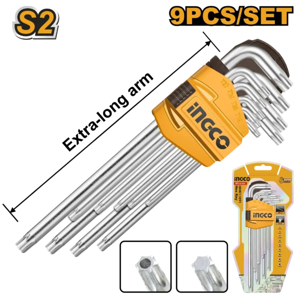 JUEGO LLAVE TORX 9PCS (L) INGCO