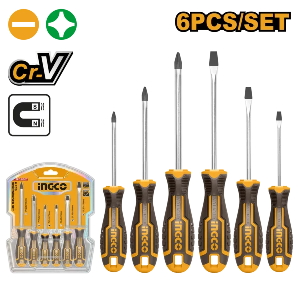 SET DESTORNILLADORES 6 PCS INDUSTRIAL INGCO