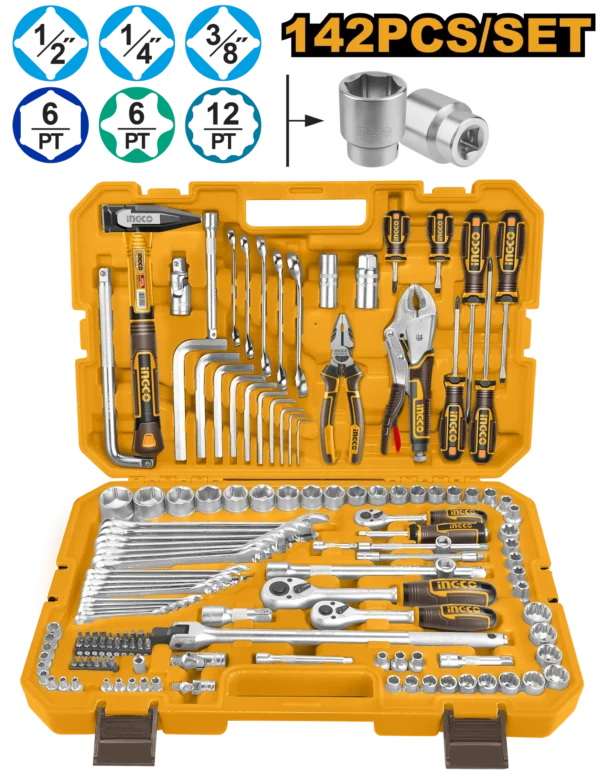 SET DE HERRAMIENTAS 142PCS INGCO