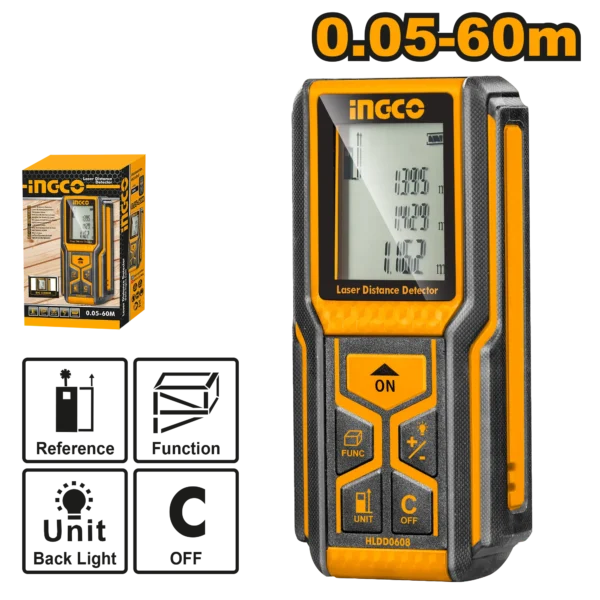 MEDIDOR DE DISTANCIA LASER 60M INDUSTRIAL INGCO