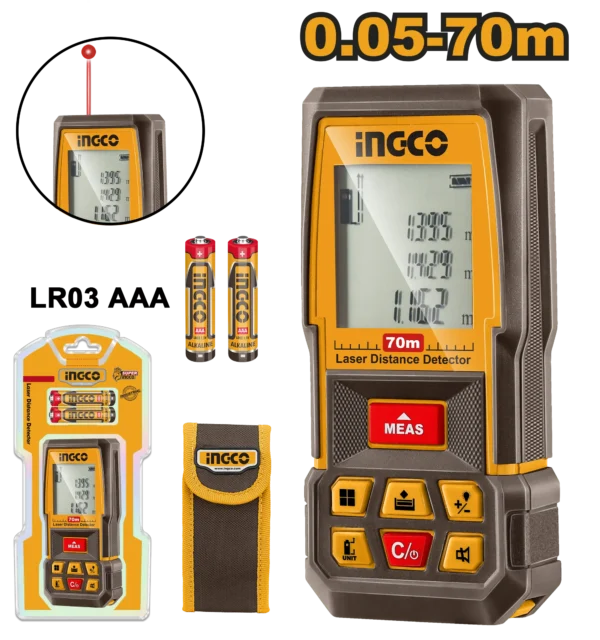 MEDIDOR DE DISTANCIA LASER 70M INDUSTRIAL INGCO