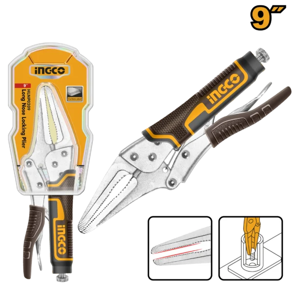 ALICATE DE BLOQUEO DE NARIZ LARGA 9" INGCO