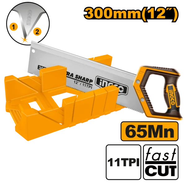 SERRUCHO 12" CON GUIA DE CORTE INGCO.