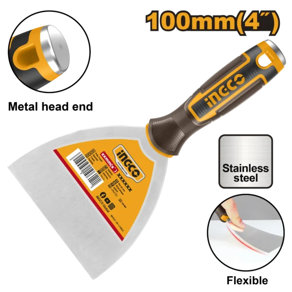 ESPATULA (4") 100MM M/NEGRO INOX. INGCO