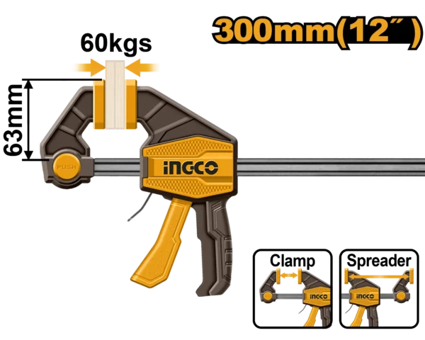 PRENSA DE BARRA RAPIDA 63X300MM INGCO