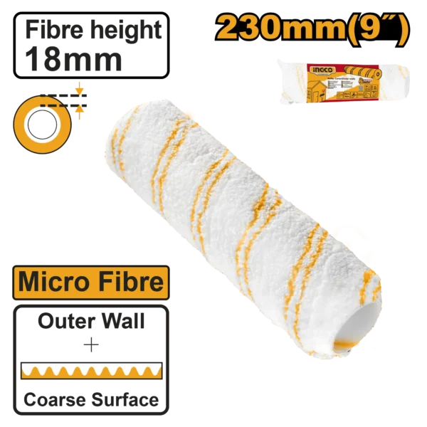 REPUESTO RODILLO MICROFIBRA 9" 18MM EXTERIOR INGCO