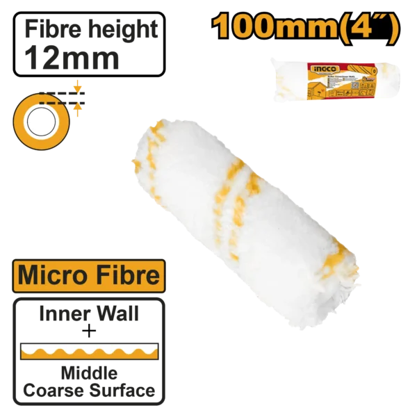 REPUESTO RODILLO DE MICROFIBRA 4"" PARED INTERIOR INGCO