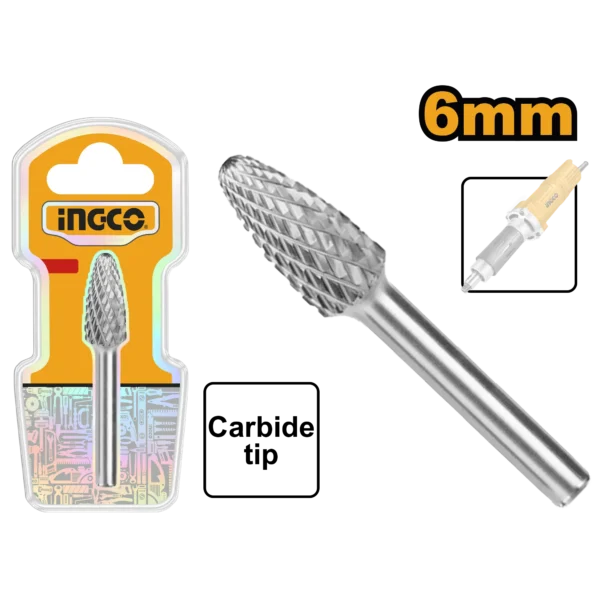 FRESA ROTATIVA FORMA DE CONO CILINDRICO 6MM INGCO