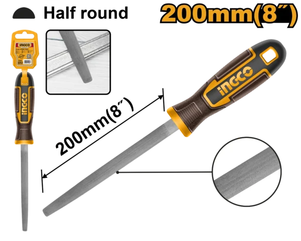 LIMA ACERO MEDIA CAÑA 8" INGCO