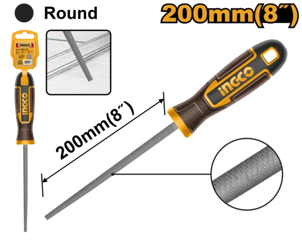 LIMA ACERO REDONDA 8" INGCO