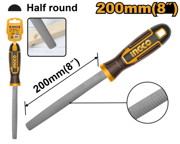 LIMA MADERA MEDIA CAÑA 8" INGCO