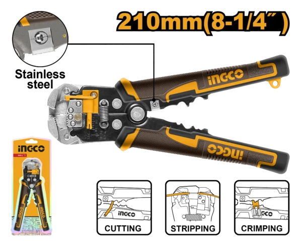 PINZA PELACABLE CRIMPEADORA INGCO