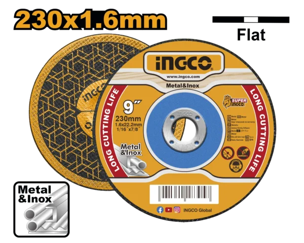 DISCO CORTE METAL 9"X1/16" INGCO S. SELECT R