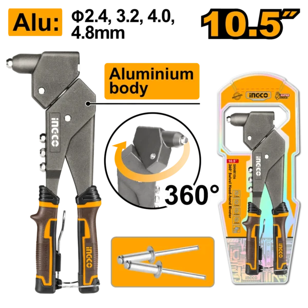 REMACHADORA DE MANO 10.5" 360 GRADOS INGCO
