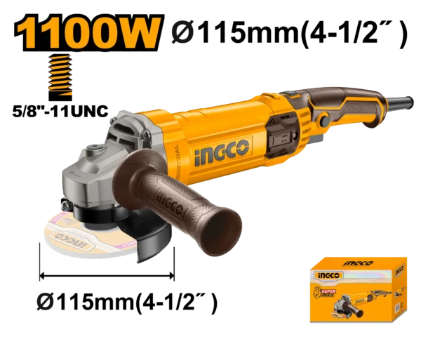 AMOLADORA ANGULAR 1100W 4-1/2"" INGCO