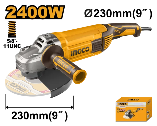 AMOLADORA ANGULAR 9" 2400W 6300RPM INGCO