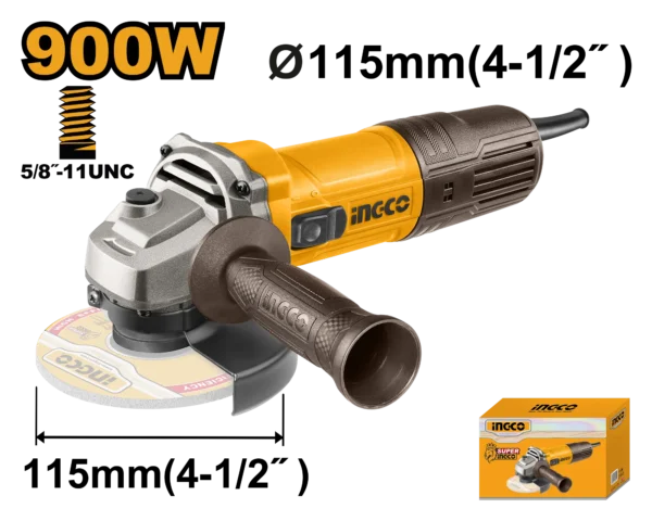 AMOLADORA ANGULAR 4-1/2" 900W 12000RPM INGCO
