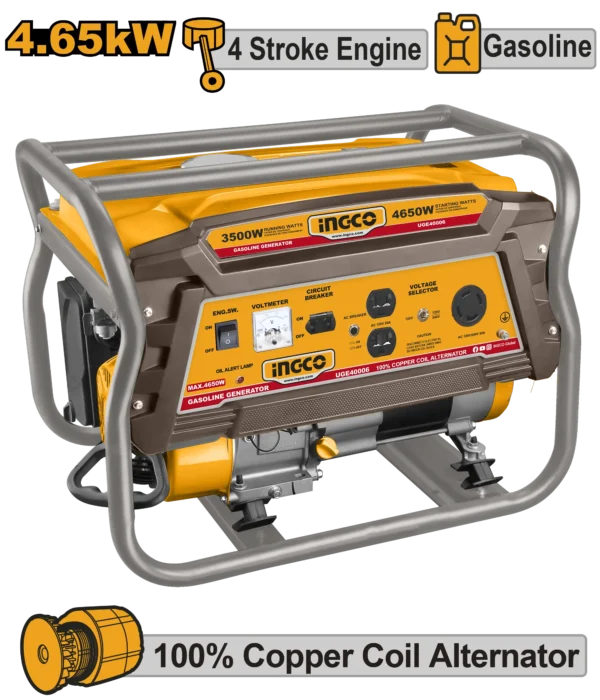 GENERADOR A GASOLINA 4650W 3,5 KVA 7HP. INGCO